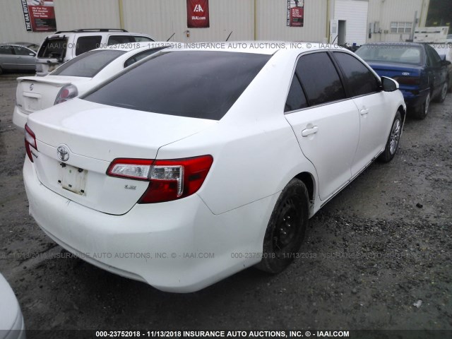 4T4BF1FK1CR197328 - 2012 TOYOTA CAMRY SE/LE/XLE WHITE photo 4