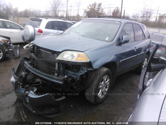 2HNYD18616H531504 - 2006 ACURA MDX TOURING BLUE photo 2