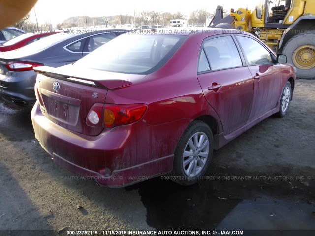 2T1BU4EE5AC445494 - 2010 TOYOTA COROLLA S/LE/XLE RED photo 4
