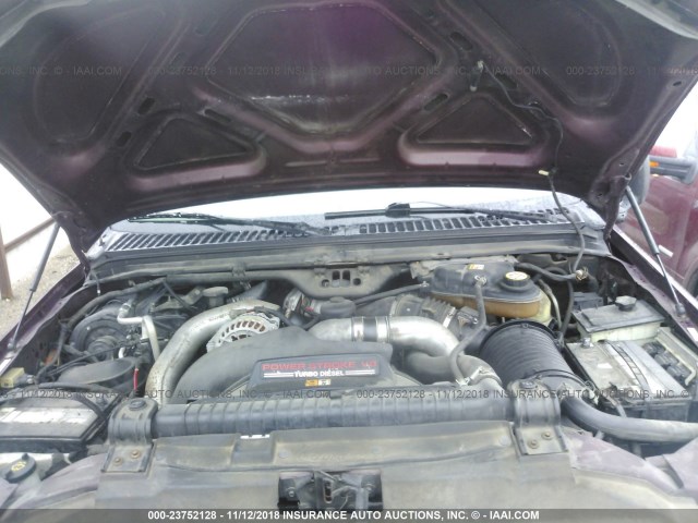 1FTNW21P54EB77955 - 2004 FORD F250 SUPER DUTY MAROON photo 10