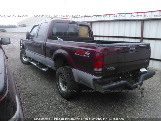 1FTNW21P54EB77955 - 2004 FORD F250 SUPER DUTY MAROON photo 3
