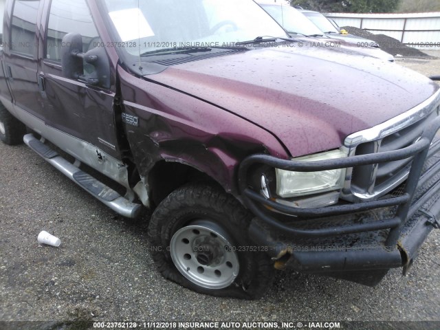1FTNW21P54EB77955 - 2004 FORD F250 SUPER DUTY MAROON photo 6