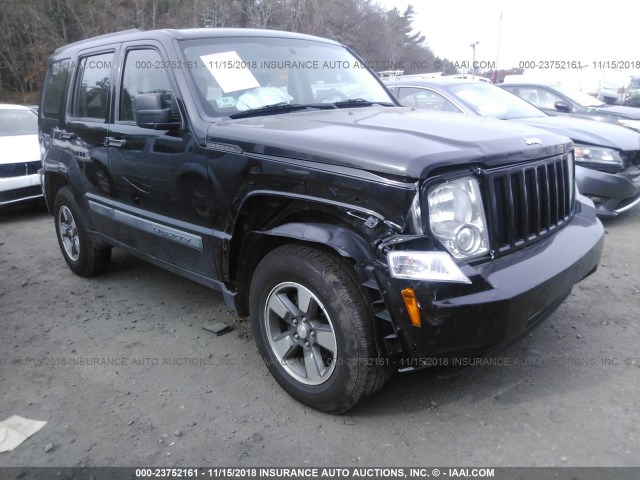 1J8GN28K68W270501 - 2008 JEEP LIBERTY SPORT BLACK photo 1