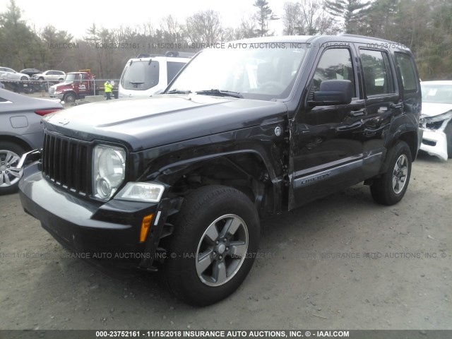 1J8GN28K68W270501 - 2008 JEEP LIBERTY SPORT BLACK photo 2