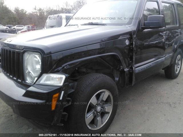 1J8GN28K68W270501 - 2008 JEEP LIBERTY SPORT BLACK photo 6