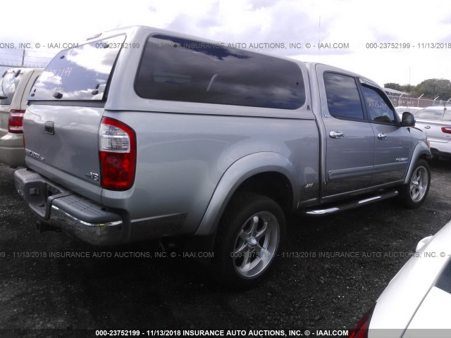 5TBET34146S527524 - 2006 TOYOTA TUNDRA DOUBLE CAB SR5 SILVER photo 4