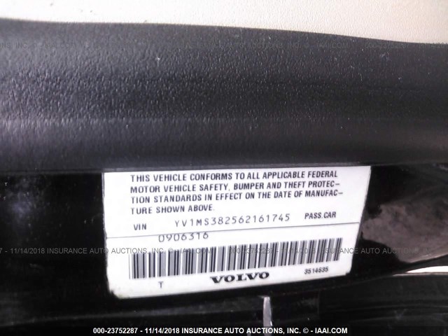 YV1MS382562161745 - 2006 VOLVO S40 2.4I BLACK photo 9