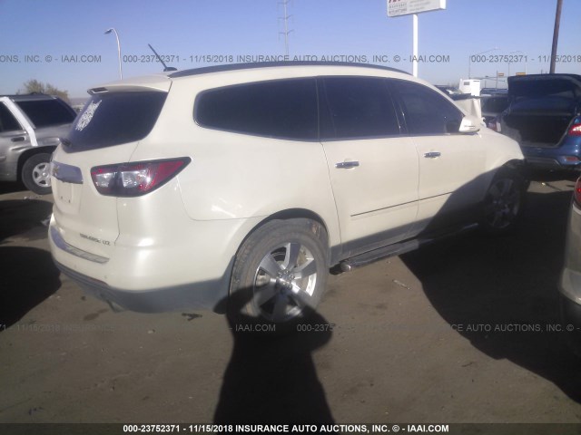 1GNKRLKD2DJ158704 - 2013 CHEVROLET TRAVERSE LTZ WHITE photo 4