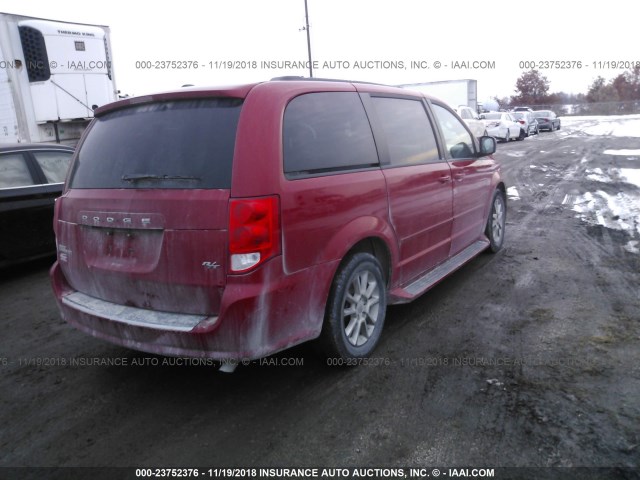 2C4RDGEG6CR320234 - 2012 DODGE GRAND CARAVAN R/T RED photo 4