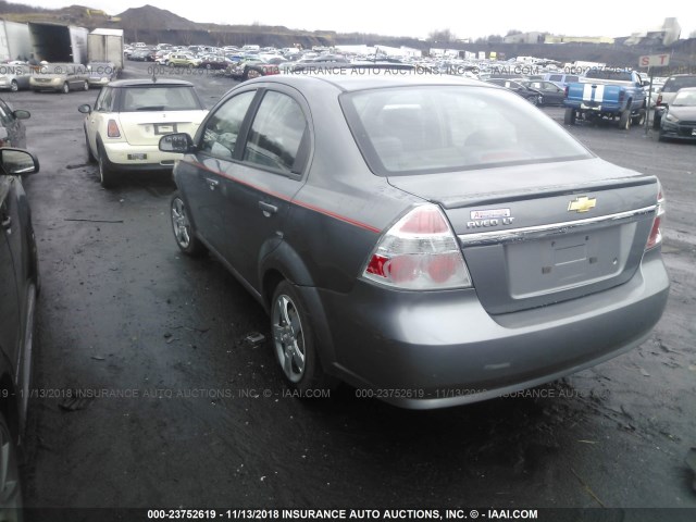 KL1TG5DE8BB187188 - 2011 CHEVROLET AVEO LT GRAY photo 3