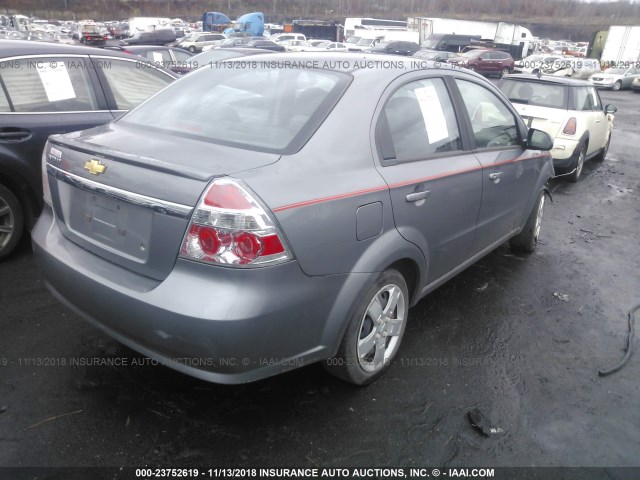 KL1TG5DE8BB187188 - 2011 CHEVROLET AVEO LT GRAY photo 4