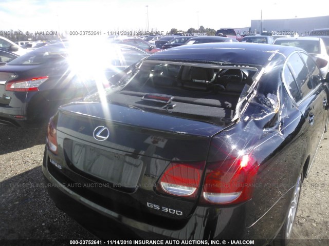 JTHBH96S765021386 - 2006 LEXUS GS GENERATION 200 300 BLACK photo 6