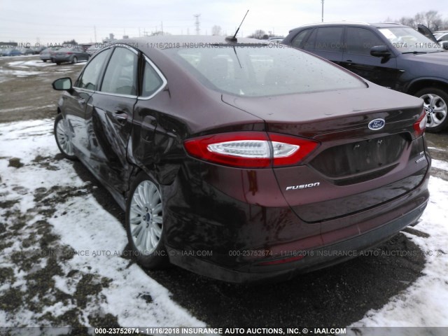 3FA6P0LU6FR117844 - 2015 FORD FUSION SE HYBRID ORANGE photo 3