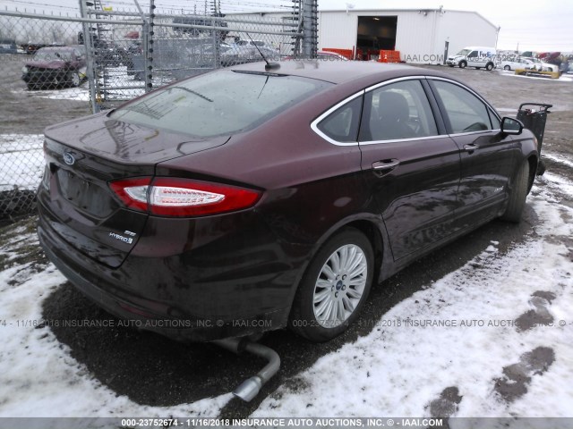 3FA6P0LU6FR117844 - 2015 FORD FUSION SE HYBRID ORANGE photo 4