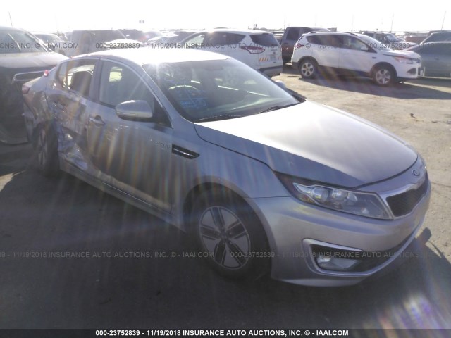 KNAGM4AD5D5044366 - 2013 KIA OPTIMA HYBRID SILVER photo 1