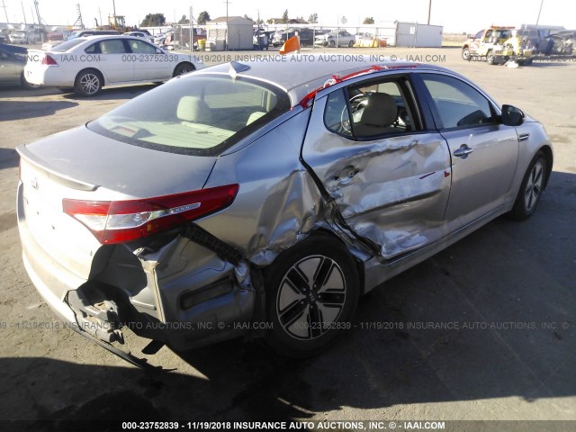 KNAGM4AD5D5044366 - 2013 KIA OPTIMA HYBRID SILVER photo 4