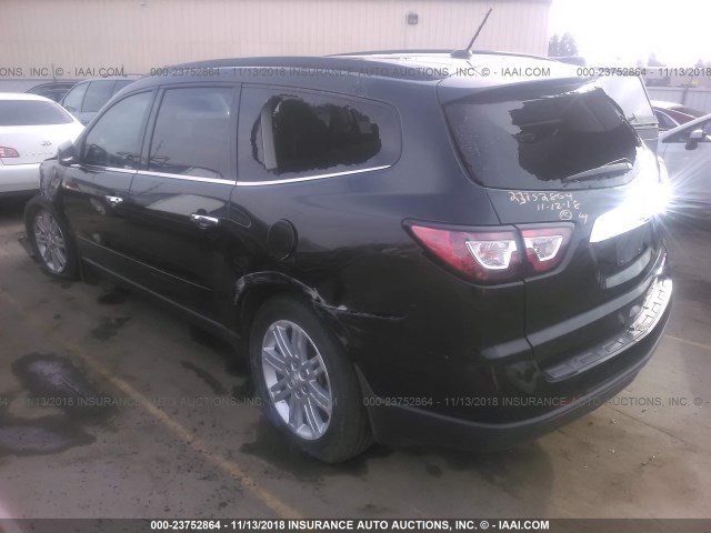 1GNKRGKD1DJ153968 - 2013 CHEVROLET TRAVERSE LT BLACK photo 3