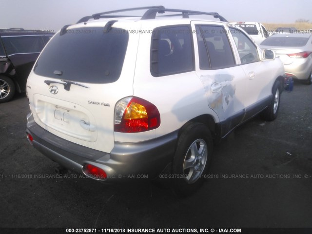 KM8SB12B53U367704 - 2003 HYUNDAI SANTA FE GL WHITE photo 4