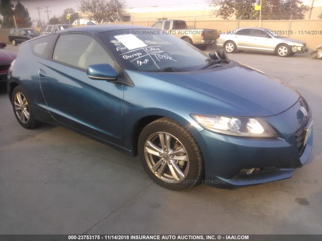 JHMZF1C69CS000517 - 2012 HONDA CR-Z EX BLUE photo 1