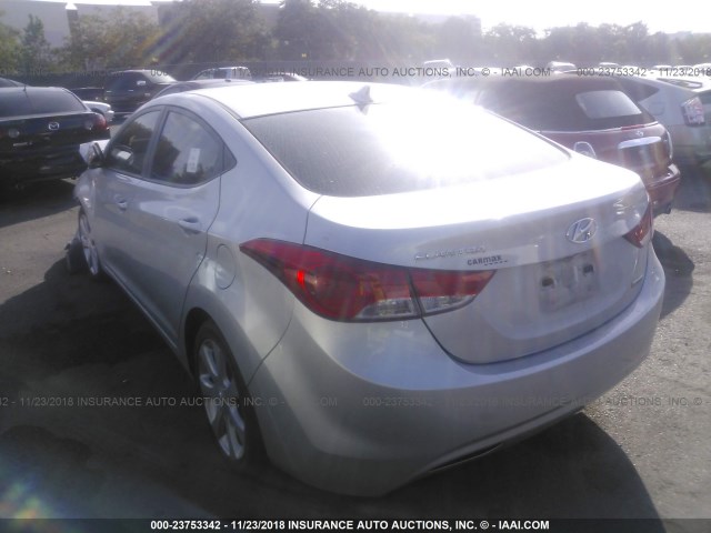 KMHDH4AE1DU992557 - 2013 HYUNDAI ELANTRA GLS/LIMITED SILVER photo 3