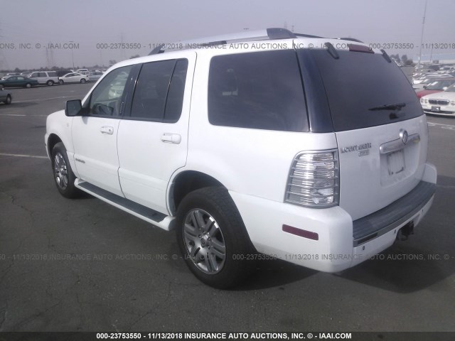 4M2EU38E97UJ04379 - 2007 MERCURY MOUNTAINEER PREMIER WHITE photo 3