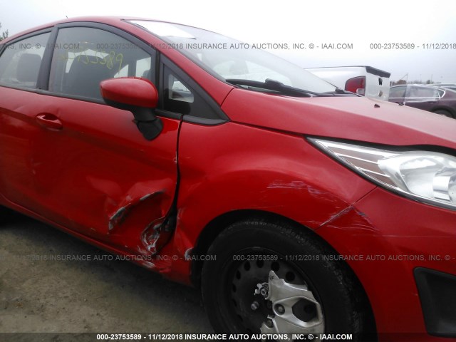 3FADP4BJ6CM161034 - 2012 FORD FIESTA SE RED photo 6