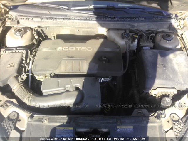 1G2ZF57B084170264 - 2008 PONTIAC G6 VALUE LEADER/BASE TAN photo 10