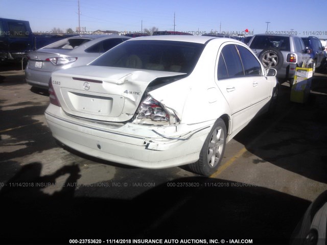 WDBRF92H07F894245 - 2007 MERCEDES-BENZ C 280 4MATIC WHITE photo 4