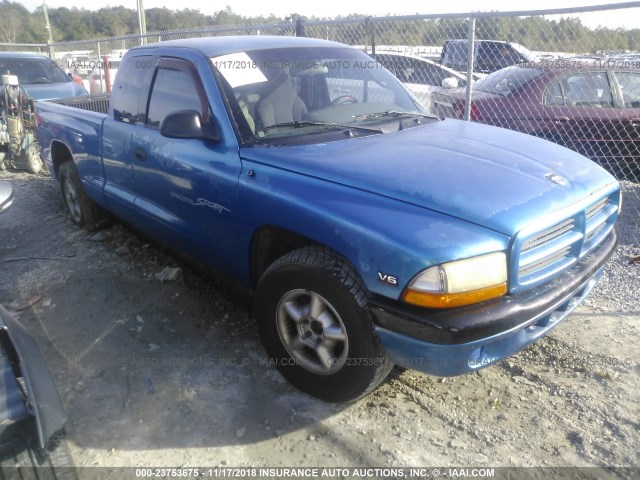 1B7GL22X7YS742603 - 2000 DODGE DAKOTA BLUE photo 1