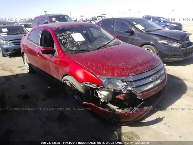 3FAHP0KC0BR143951 - 2011 FORD FUSION SPORT RED photo 1