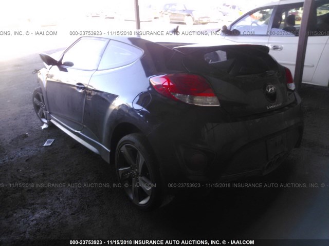 KMHTC6AE2DU177144 - 2013 HYUNDAI VELOSTER TURBO BLACK photo 3