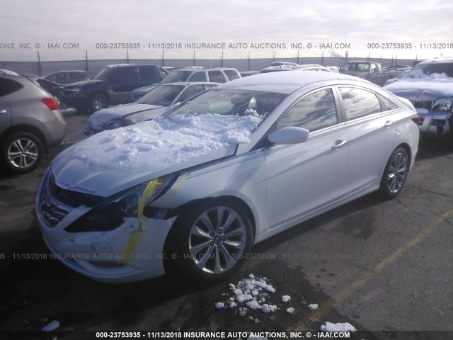 5NPEC4AC8BH012481 - 2011 HYUNDAI SONATA SE/LIMITED WHITE photo 2