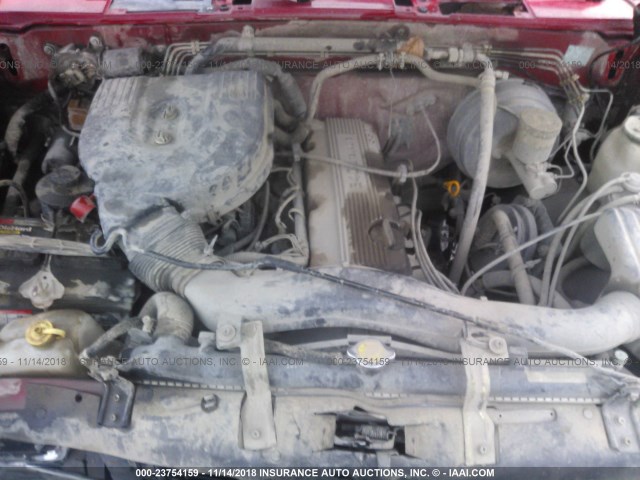 1N6SD16Y5SC327539 - 1995 NISSAN TRUCK KING CAB XE RED photo 10