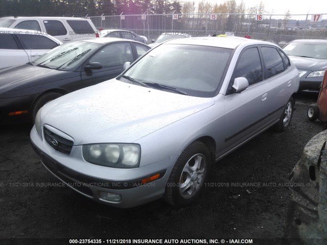 KMHDN55D52U064876 - 2002 HYUNDAI ELANTRA GLS/GT SILVER photo 2