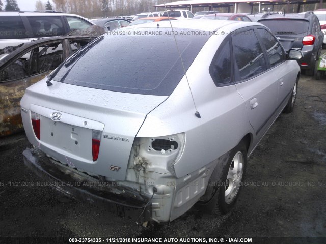 KMHDN55D52U064876 - 2002 HYUNDAI ELANTRA GLS/GT SILVER photo 4