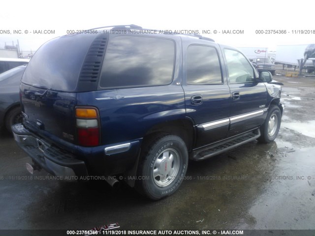 1GKEK13T01J102880 - 2001 GMC YUKON BLUE photo 4