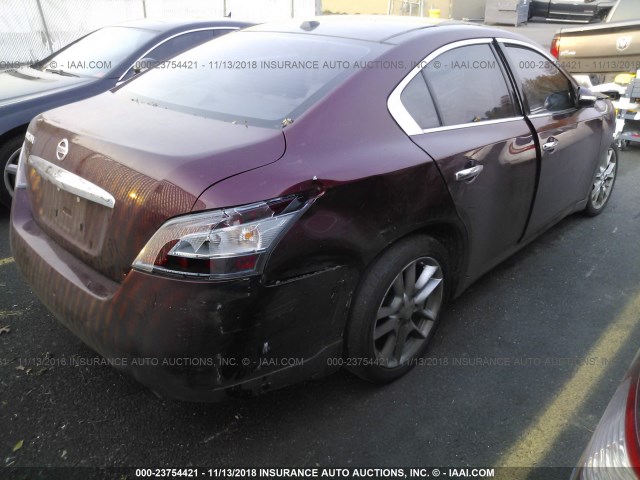 1N4AA5AP5DC809630 - 2013 NISSAN MAXIMA S/SV RED photo 4