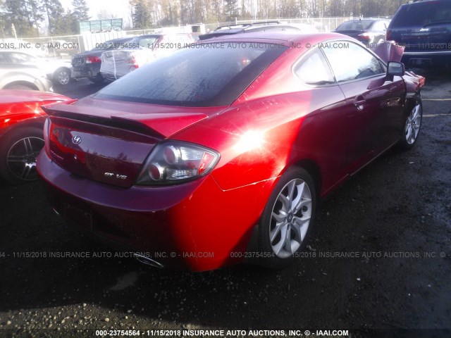 KMHHN66F17U250543 - 2007 HYUNDAI TIBURON GT/SE/GT LIMITED RED photo 4