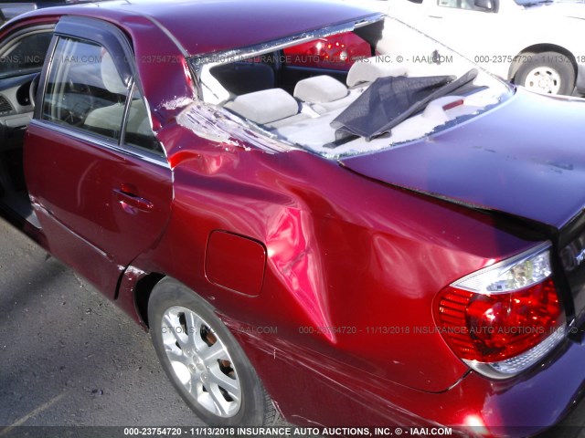 JTDBE32K653006207 - 2005 TOYOTA CAMRY LE/XLE/SE RED photo 6