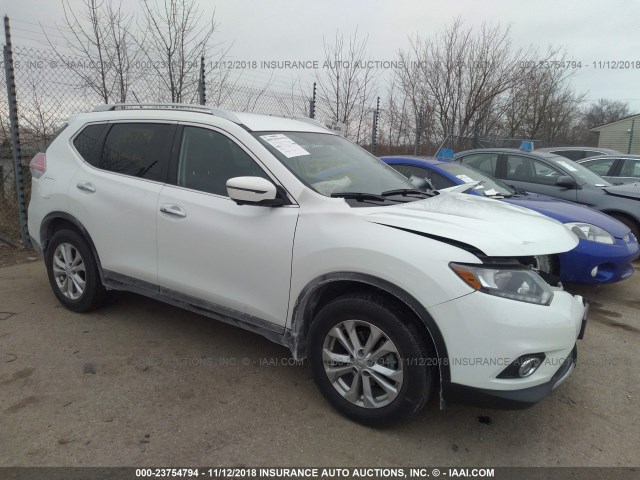 KNMAT2MVXGP667639 - 2016 NISSAN ROGUE S/SL/SV WHITE photo 1