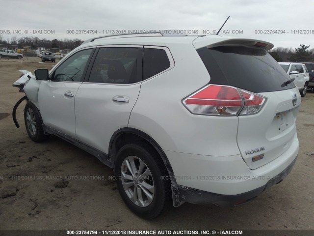 KNMAT2MVXGP667639 - 2016 NISSAN ROGUE S/SL/SV WHITE photo 3