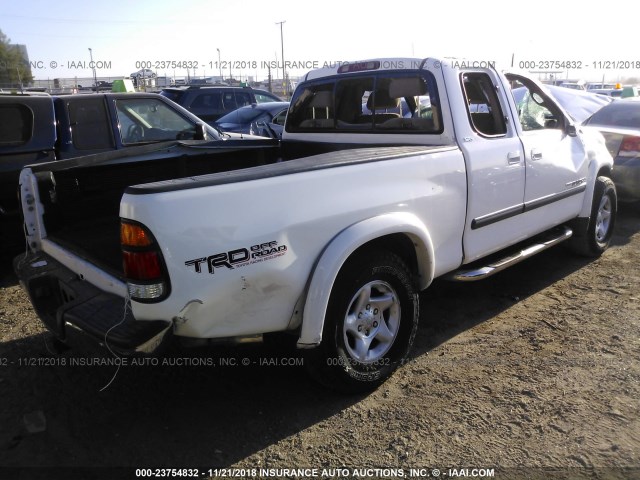 5TBRT34163S401940 - 2003 TOYOTA TUNDRA ACCESS CAB SR5 WHITE photo 4