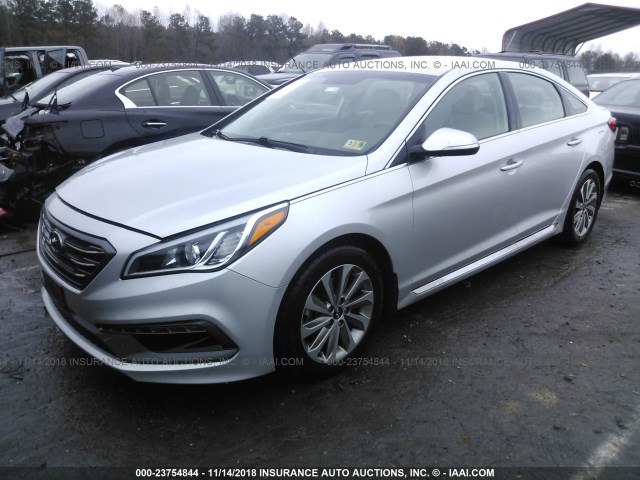 5NPE34AFXGH420174 - 2016 HYUNDAI SONATA SPORT/LIMITED SILVER photo 2