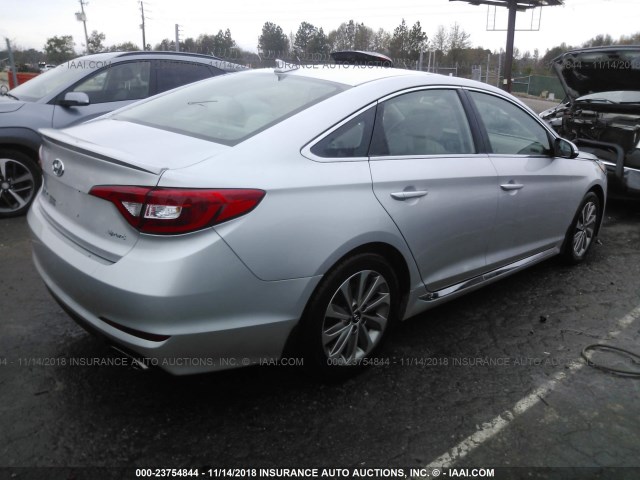 5NPE34AFXGH420174 - 2016 HYUNDAI SONATA SPORT/LIMITED SILVER photo 4