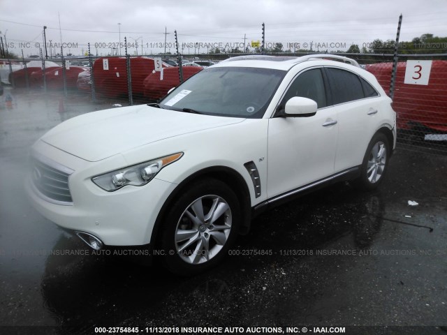 JN8CS1MU6EM450170 - 2014 INFINITI QX70 WHITE photo 2