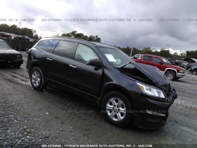 1GNKRFKD0EJ109018 - 2014 CHEVROLET TRAVERSE LS BLACK photo 1