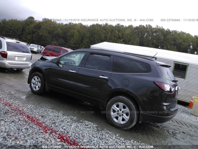 1GNKRFKD0EJ109018 - 2014 CHEVROLET TRAVERSE LS BLACK photo 3