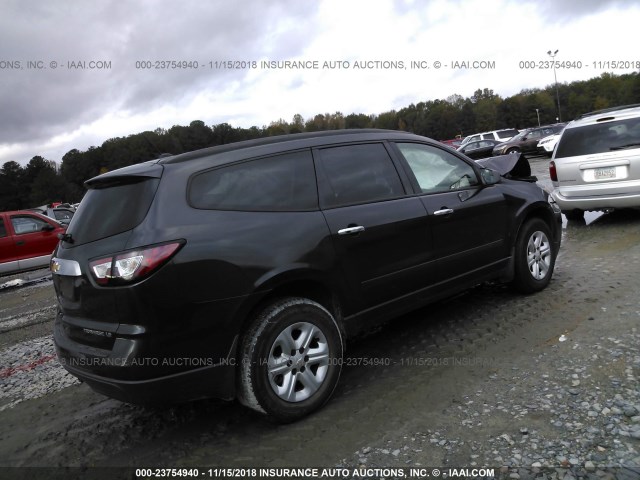 1GNKRFKD0EJ109018 - 2014 CHEVROLET TRAVERSE LS BLACK photo 4