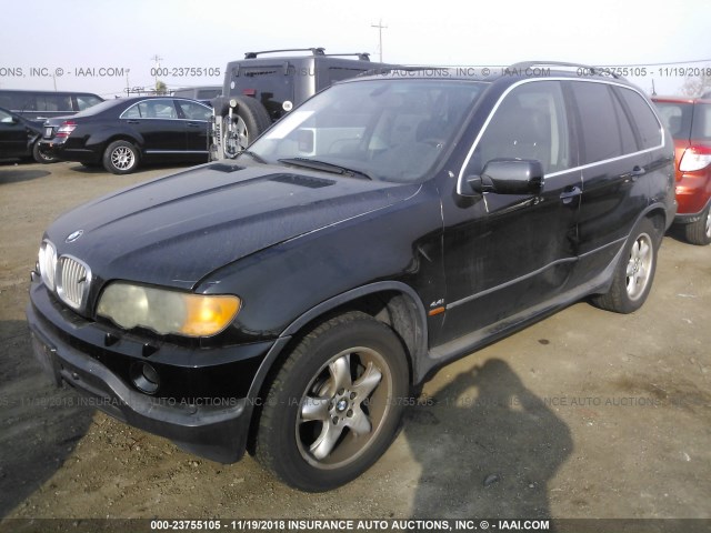 WBAFB33581LH10969 - 2001 BMW X5 4.4I BLACK photo 2