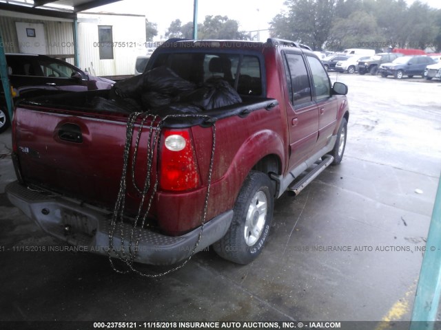 1FMZU77E11UA31544 - 2001 FORD EXPLORER SPORT TR  RED photo 4